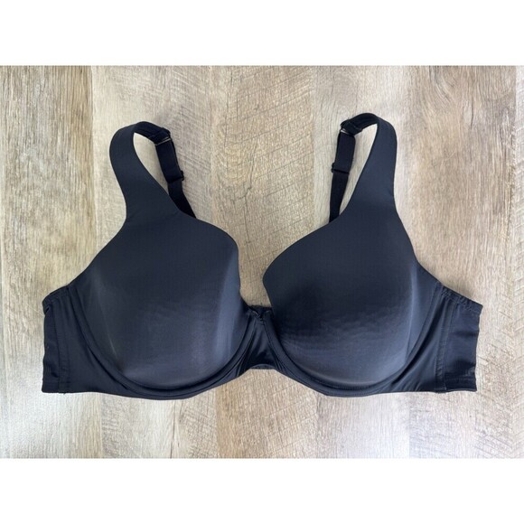 Catherines Uplifting Plunge Bra 50C Black Lightly Lined Med. Coverage Underwire - Picture 2 of 8